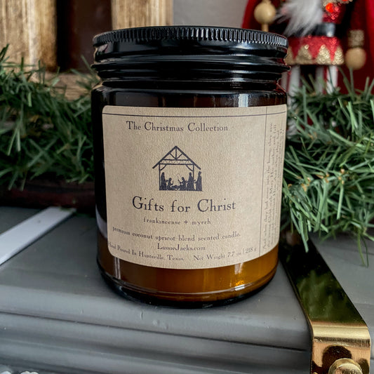 Gifts for Christ Christmas Candle | Coconut Apricot Blended Wax | 7.7 oz Nontoxic Candles