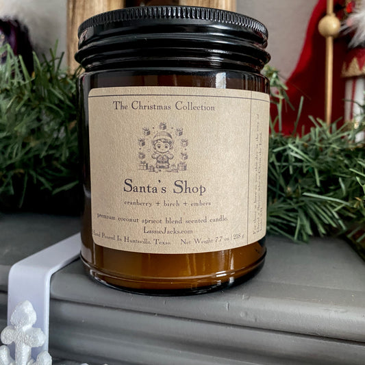 Santa's Shop Christmas Candle | Coconut Apricot Blended Wax | 7.7 oz Nontoxic Candles